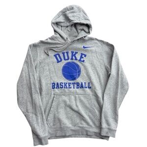 Nike Duke Basketball Hoodie Men’s M Gray Blue Swoosh‎ Pullover Sweatshirt NCAA